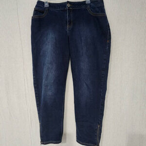 Lane Bryant Women's Mid-Rise Capri Fit 5-Pocket Blue Denim Stretch Jeans Size 20